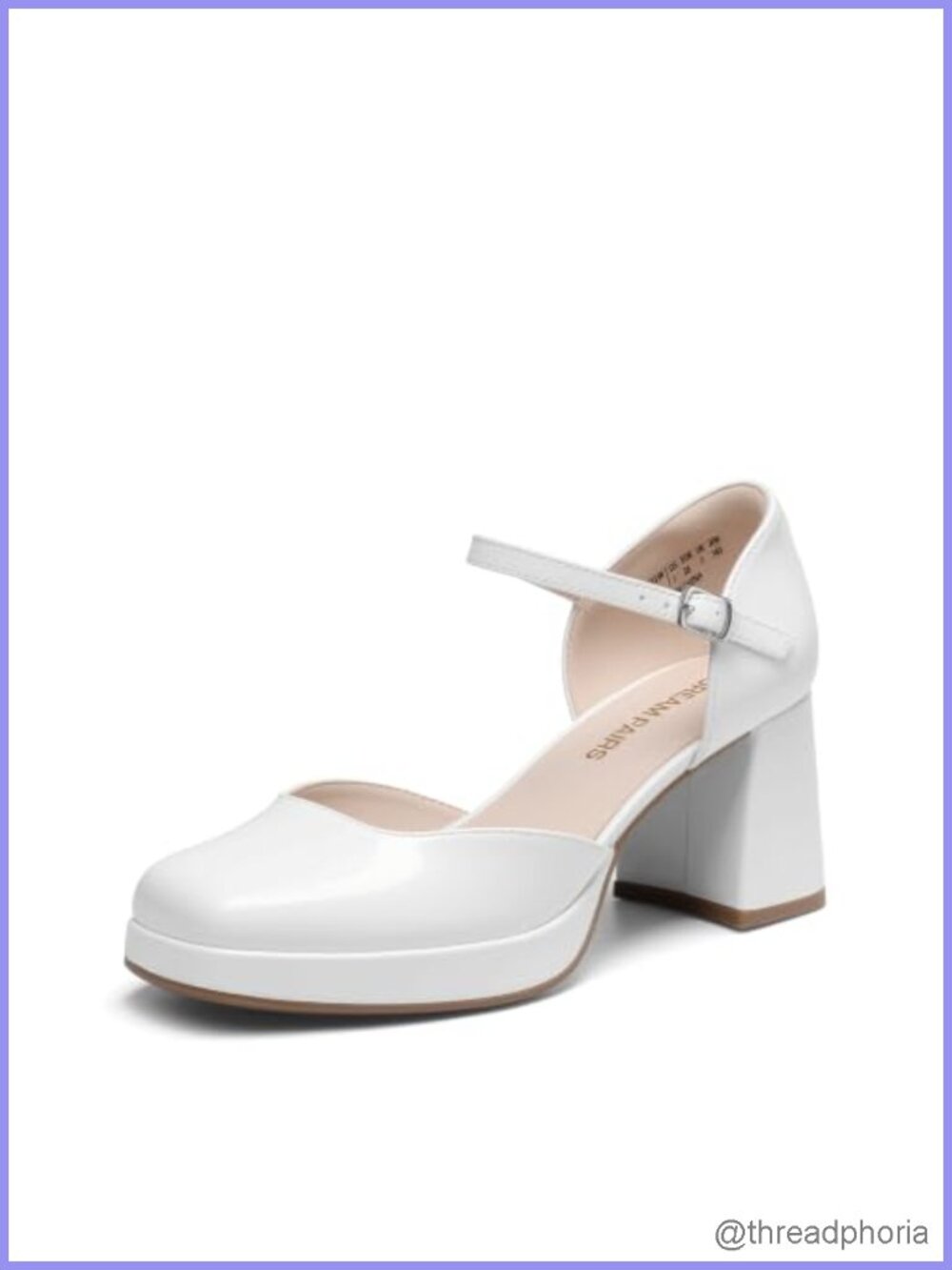 Women's Chunky Platform Closed Toe Heels Square Toe Ankle Strap Pumps